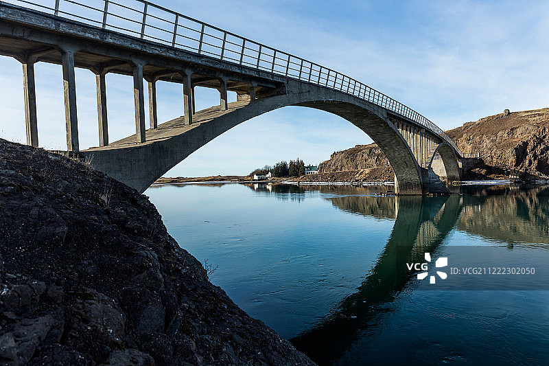 冬季河桥景观图片素材