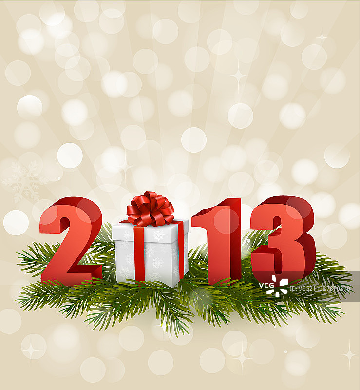 2013年新年快乐!新年设计模板。矢量插图。图片素材