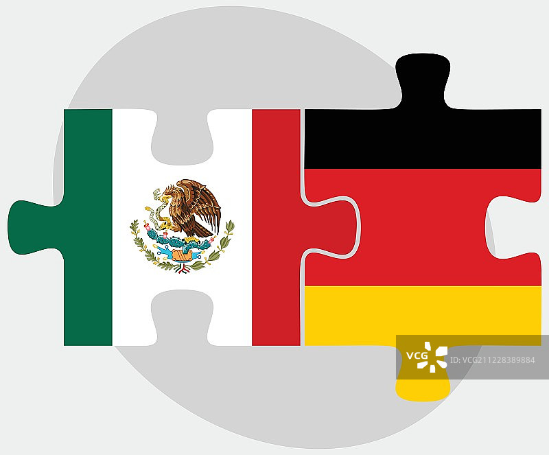墨西哥和德国国旗的拼图图片素材