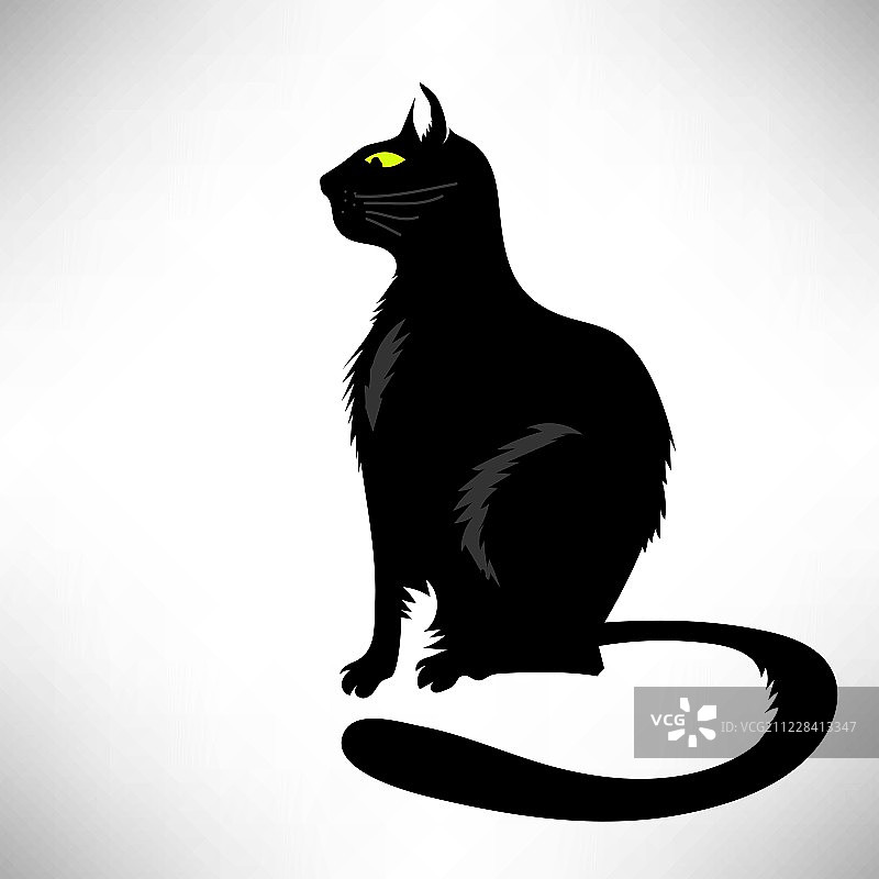 黑猫轮廓图片素材