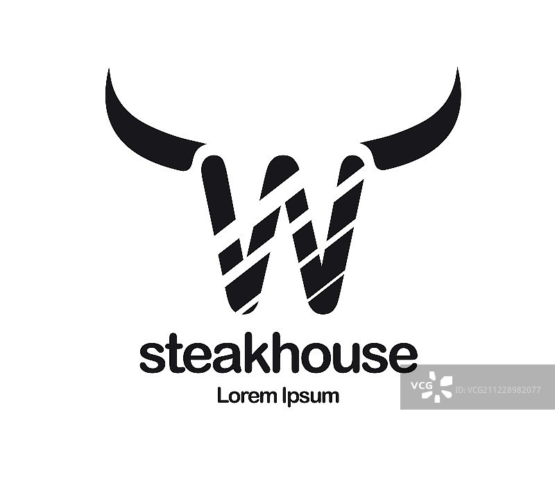 牛排餐厅标志设计图片素材