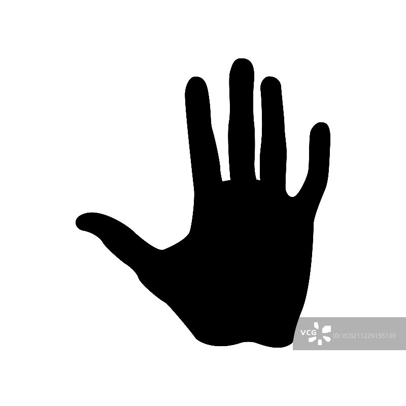 人的手黑色图标。图片素材
