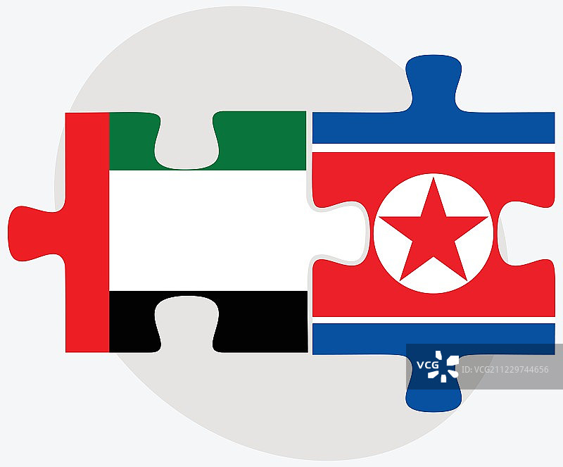 阿拉伯联合酋长国和朝鲜-朝鲜国旗图片素材
