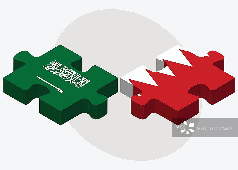沙特阿拉伯和巴林国旗图片素材