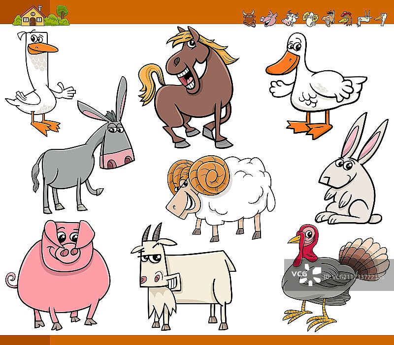 农场动物设定卡通图片素材