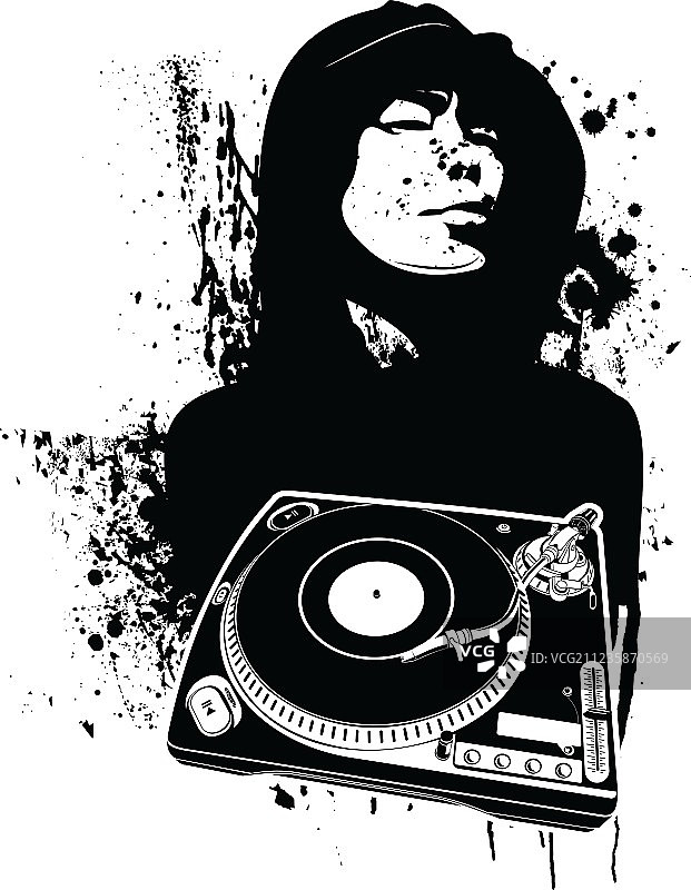 涂鸦DJ背景图片素材