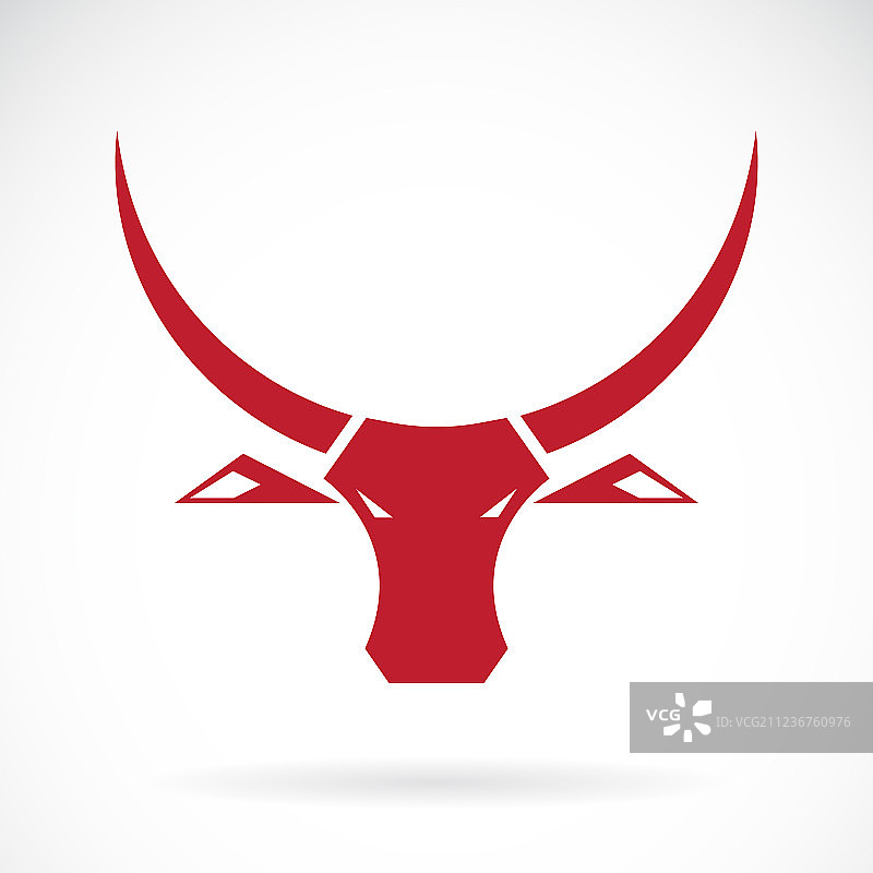 红牛头设计在白色的背景野生图片素材