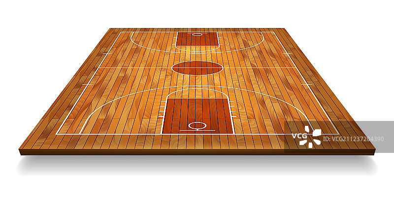 透视篮球场上的地板与线图片素材