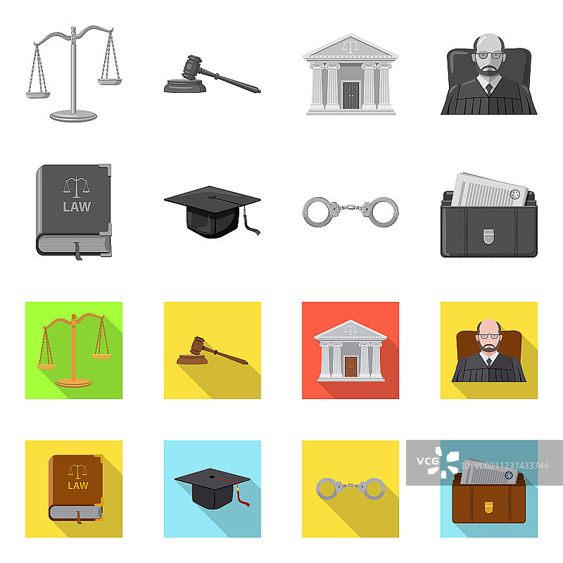 法律和律师图标的设计集合图片素材
