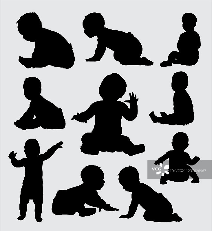 婴儿活动轮廓图片素材
