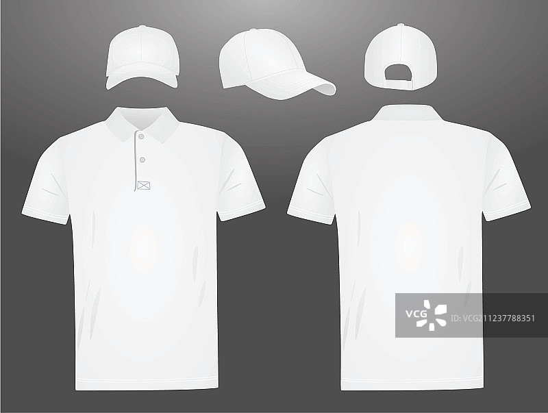 白色马球t恤和棒球帽图片素材