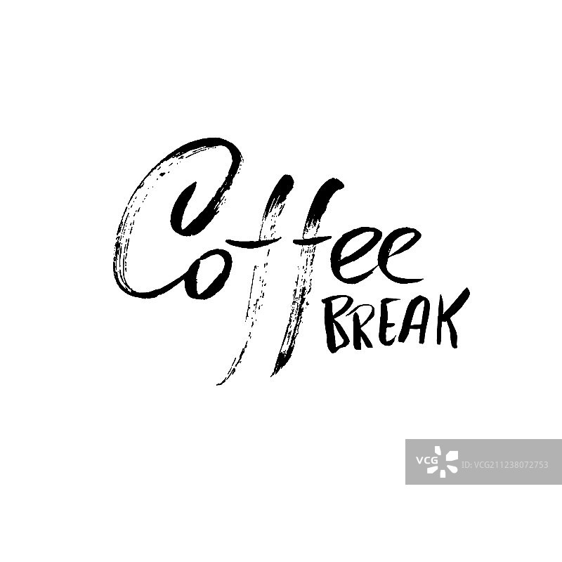 咖啡休息现代干刷字母咖啡图片素材