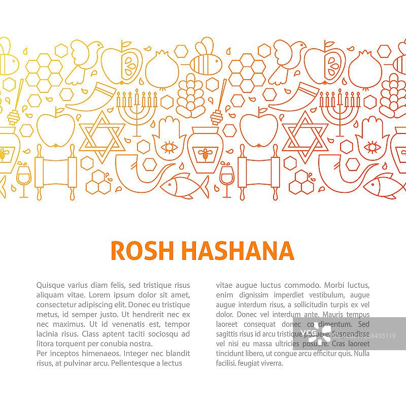 Rosh hashana线设计模板图片素材