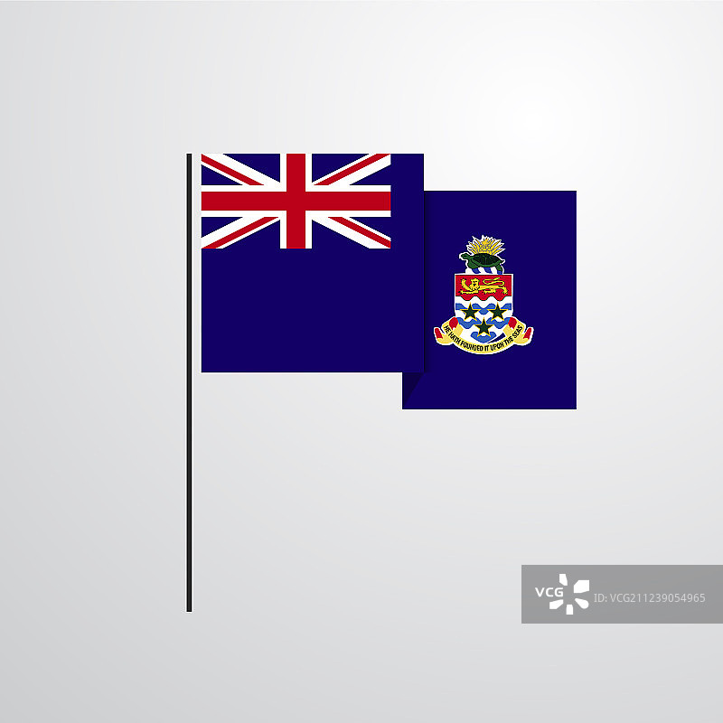 开曼群岛飘扬旗帜设计背景图片素材