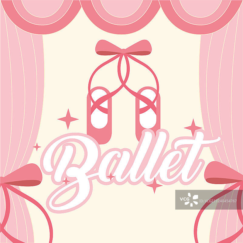 粉色芭蕾尖头鞋框窗帘芭蕾图片素材