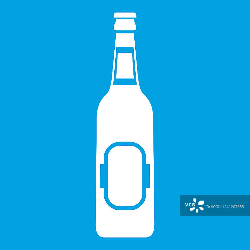 瓶啤酒图标白色图片素材