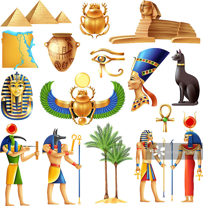 埃及符号集图片素材