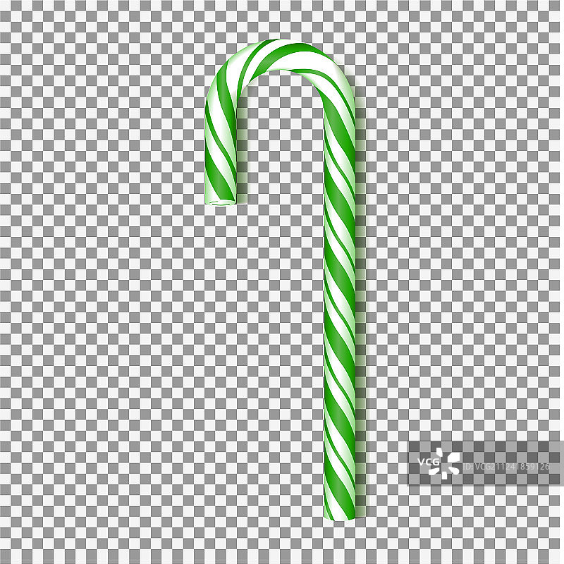 现实的绿色圣诞糖果手杖图片素材