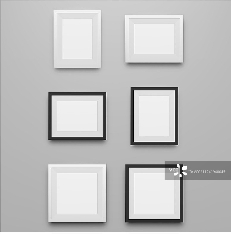 黑白现实画框集图片素材