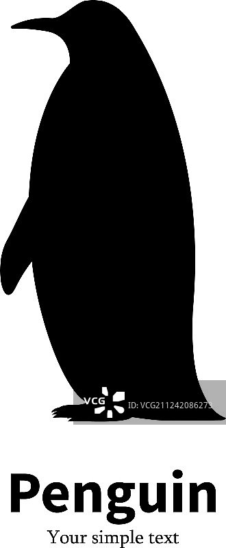 企鹅的黑色剪影图片素材
