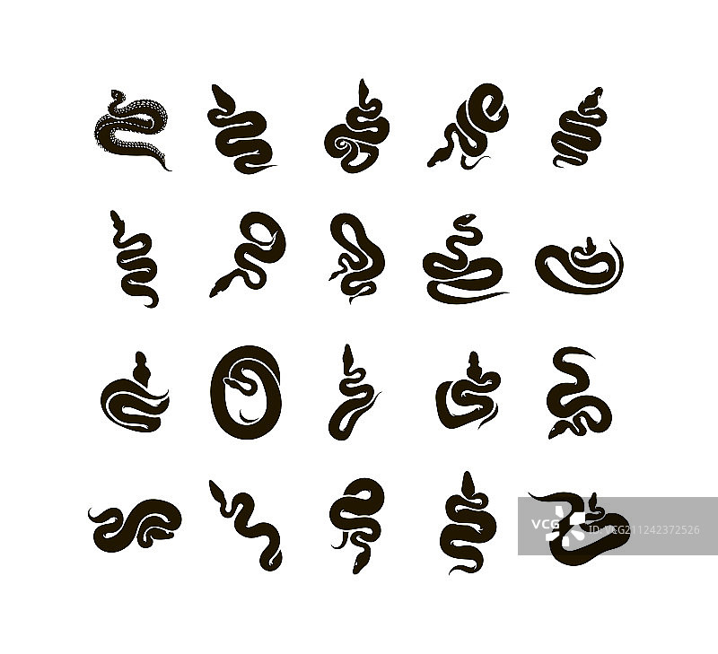手绘蛇符号符号图片素材