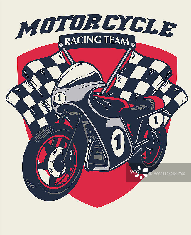 复古摩托车赛车徽章设计图片素材