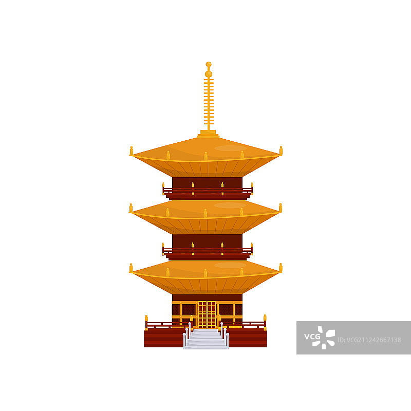 传统亚洲宝塔建筑佛教寺庙图片素材
