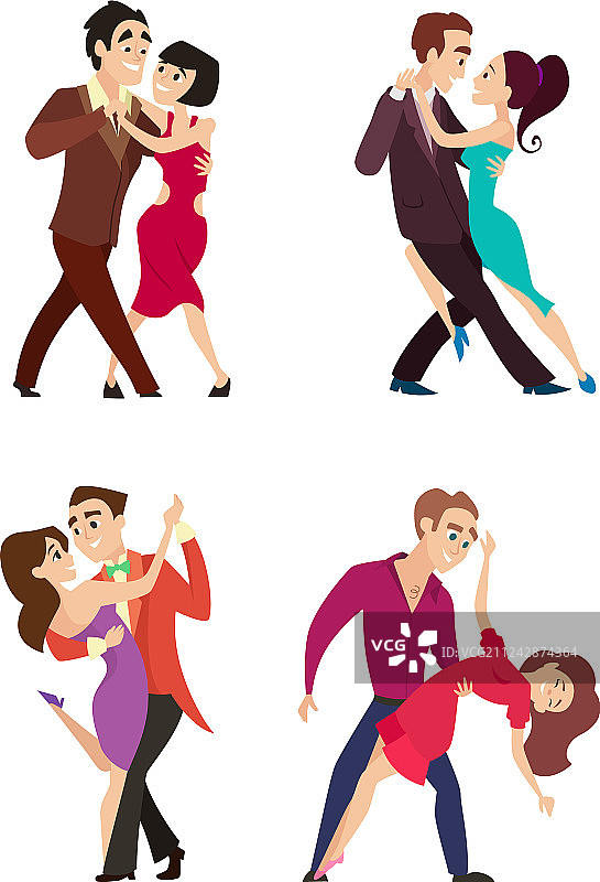 有趣的夫妇跳拉丁和狐步舞图片素材