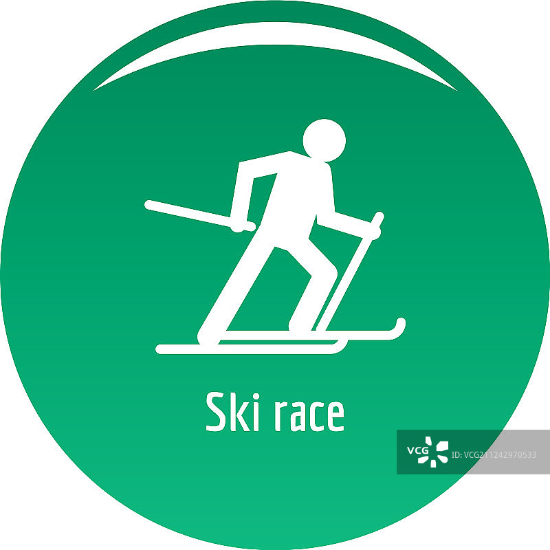滑雪比赛图标绿色图片素材