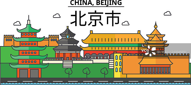 中国北京城市天际线建筑图片素材