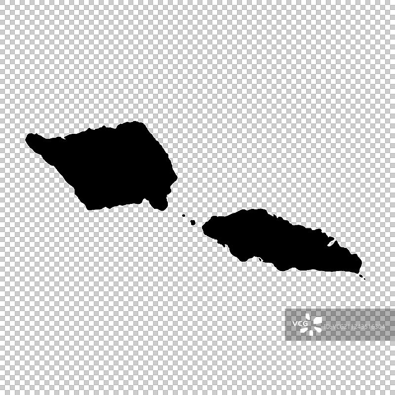 地图萨摩亚孤立黑色上图片素材