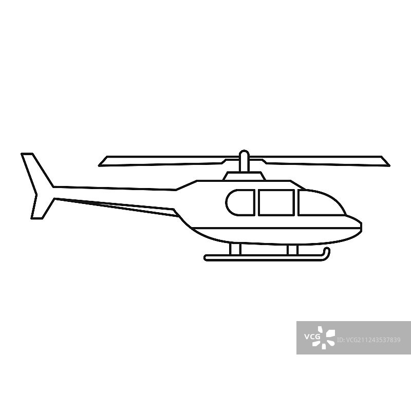 军用直升机图标轮廓风格图片素材