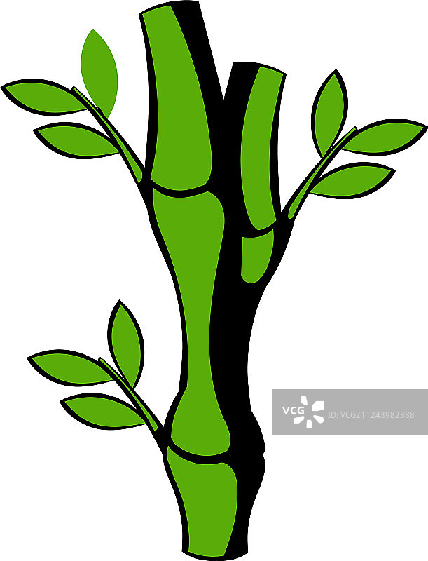 绿色竹茎图标图标卡通图片素材