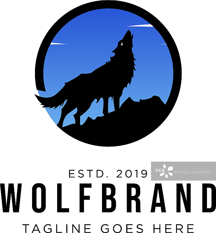 狼嗥标志设计图片素材