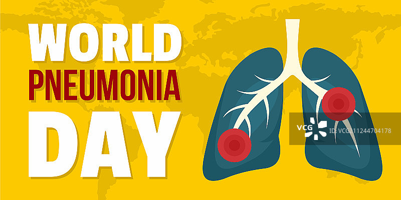 世界肺炎日旗横平风格图片素材
