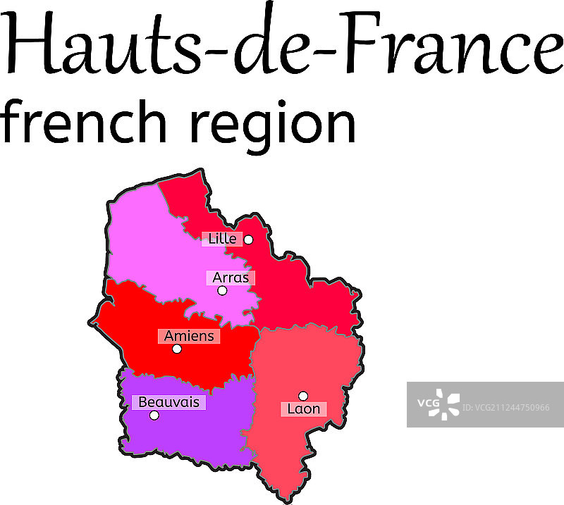 上法国地区地图图片素材
