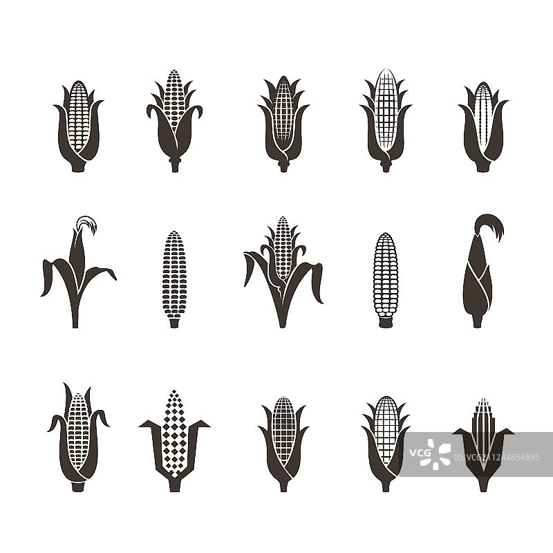 黑白玉米图标图片素材