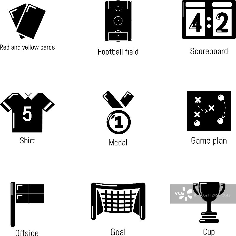 足球目标图标设置简单的风格图片素材