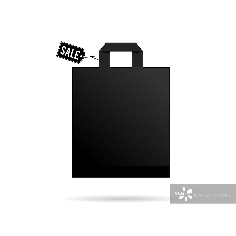 购物袋销售图标在黑色图片素材