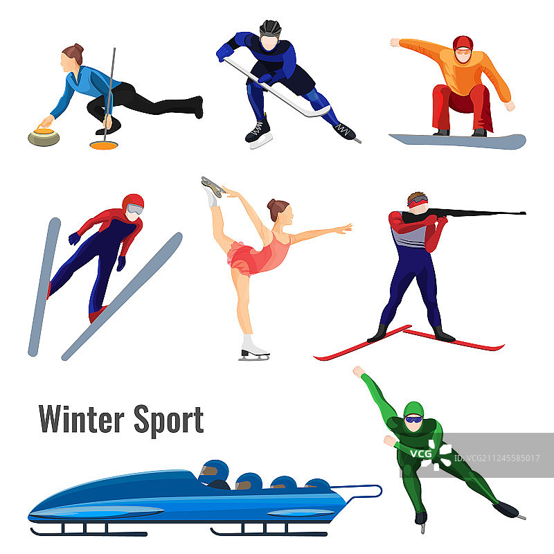 一套冬季运动活动图片素材