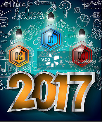 2017年新年信息图和商业计划图片素材