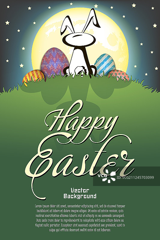 复活节兔子和复活节彩蛋快乐图片素材