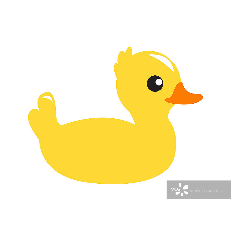 鸭浴玩具的图标颜色平坦图片素材