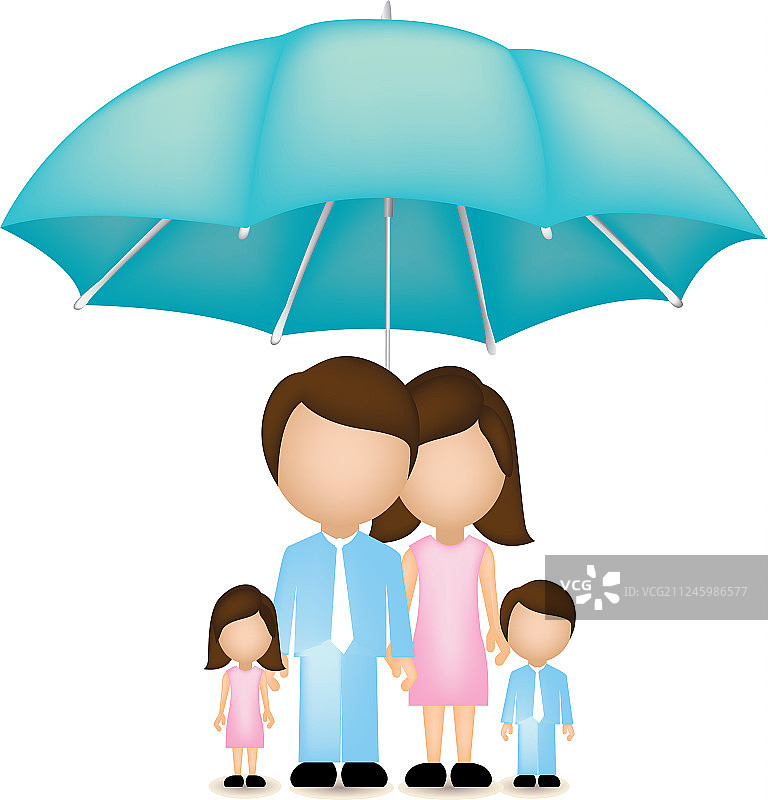 家人一起带伞的图标图片素材
