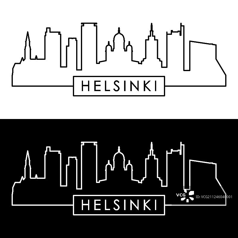 赫尔辛基天际线风格的编辑文件图片素材