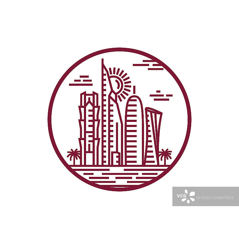 卡塔尔城市塔标志图片素材