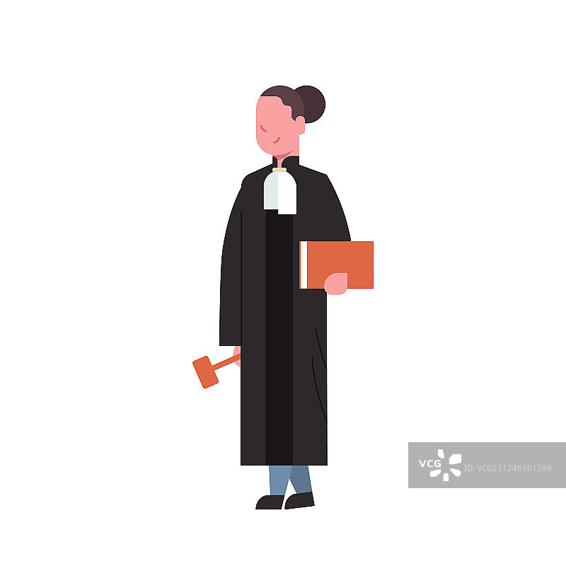法官女法院工作人员身穿法官袍图片素材