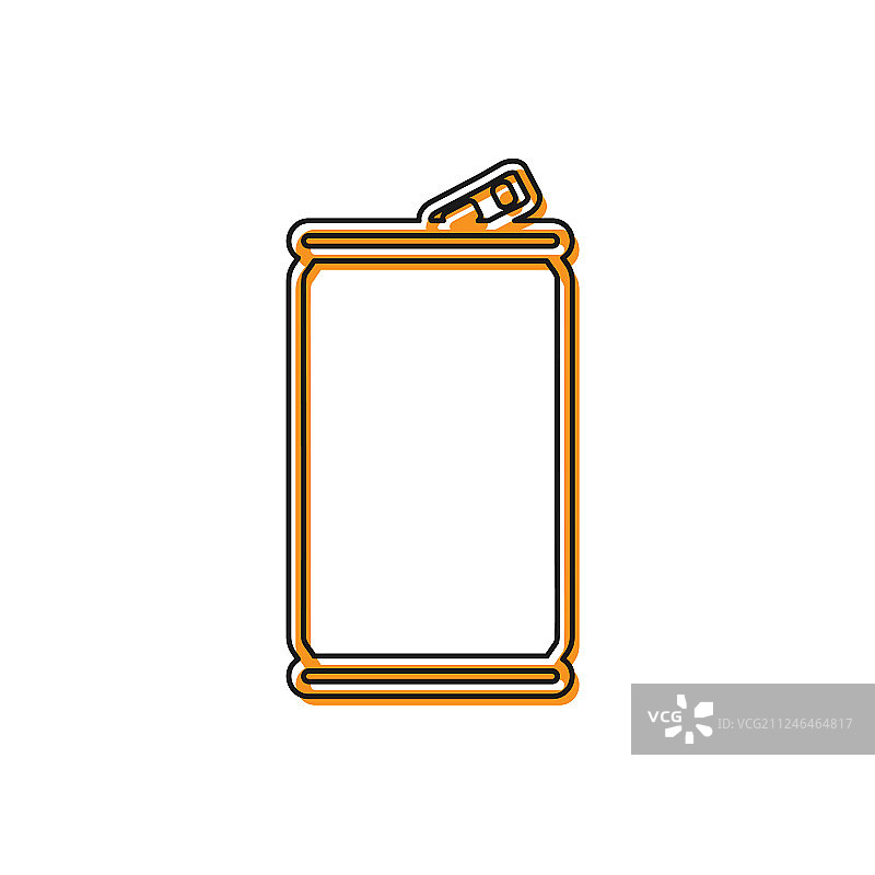 橙色铝罐图标隔离在白色图片素材