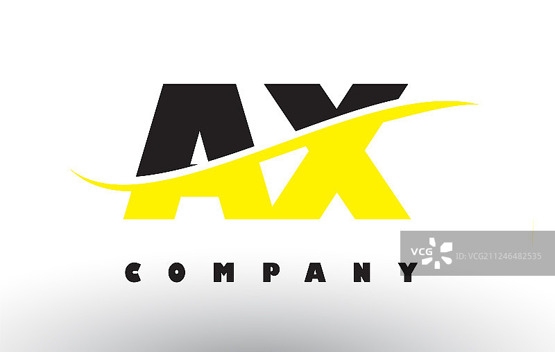 Ax ax黑色和黄色字母标志与钩图片素材