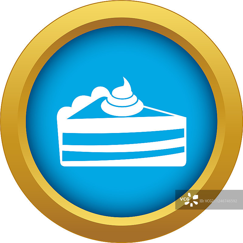 块蛋糕图标蓝色孤立图片素材